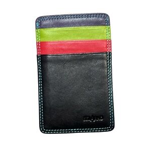 Belarno Multi Colored Leather Credit Card Wallet